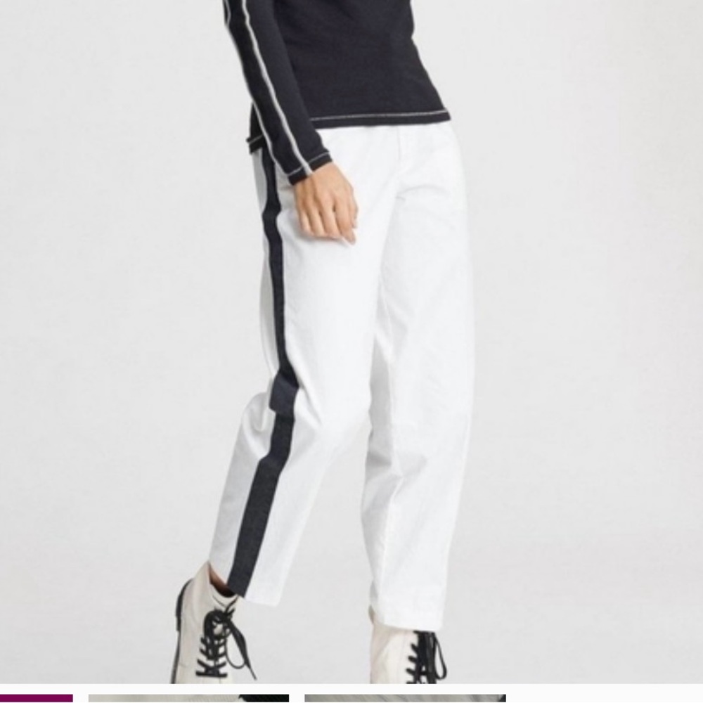 Rag & bone Simone White pants with a bold black Stripe - Size 2